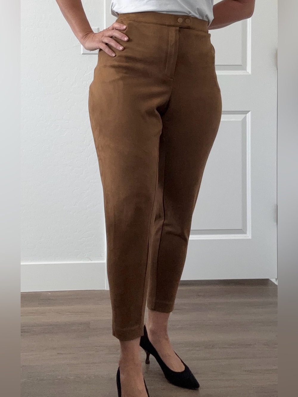 J. Jill Faux Suede Ankle Leggings Acorn Brown High Waist Pant